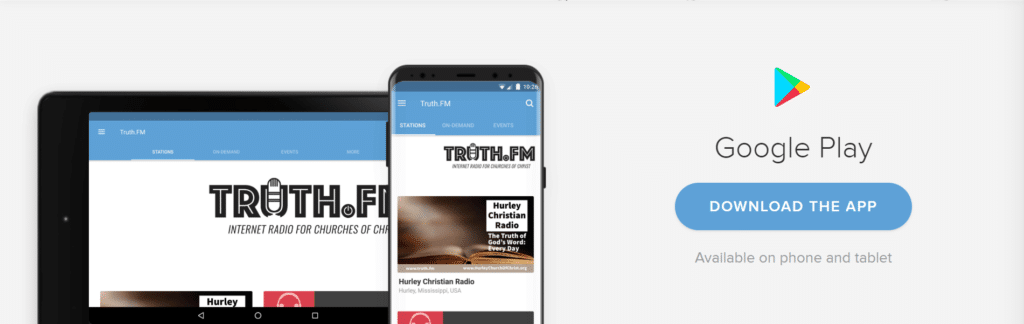 TruthFM - ANDROID GOOGLE APP - Internet Radio for the churches of Christ